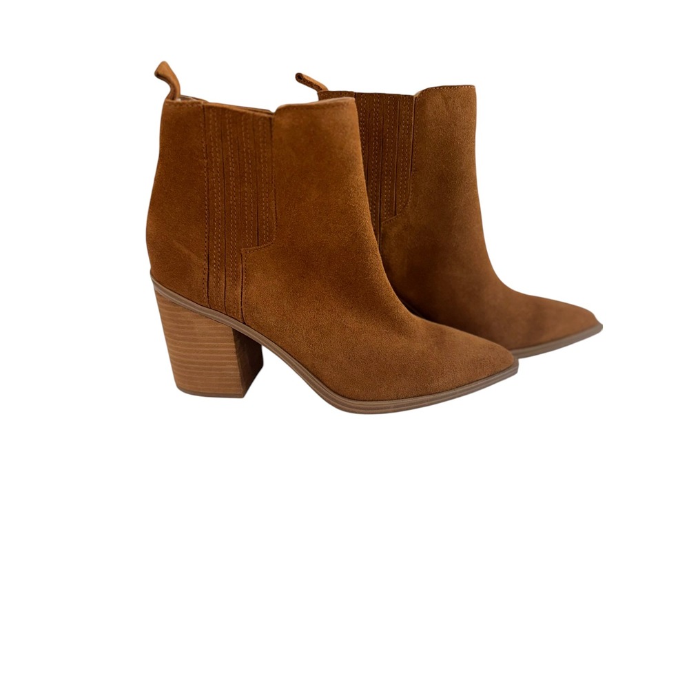 Steve Madden Chandler Boot Women 8.5 Brown NWOB Suede Pointed Toe Block Heel